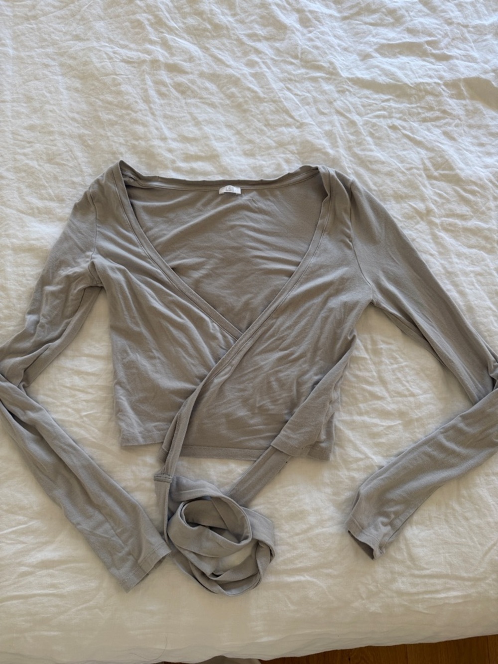 CSB x Isabelle Mathers Wrap Top Light Gray